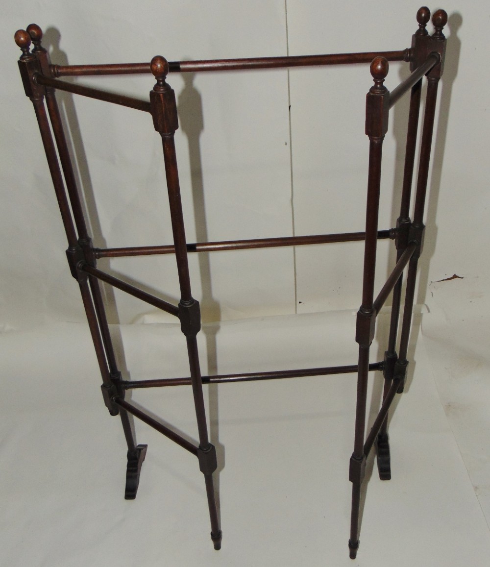 Edwardian mahogany folding towel rail circa 1900