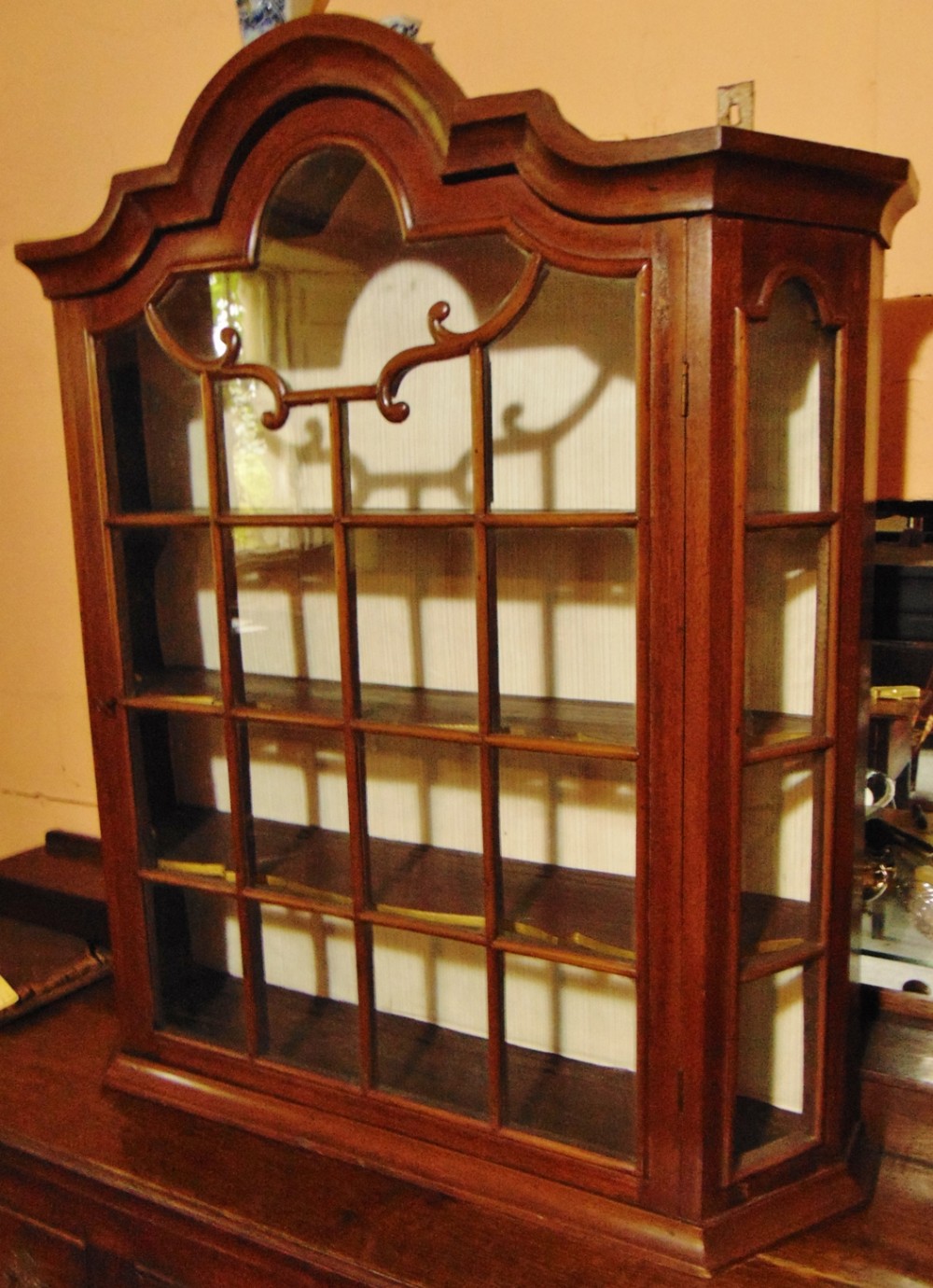 Dutch mahogany hanging chia cabinet circa 1820