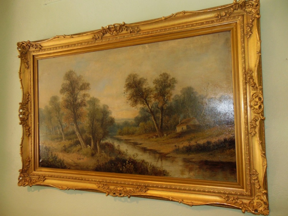 Large Victorian oil, landscape by W.Wilson circa 1885