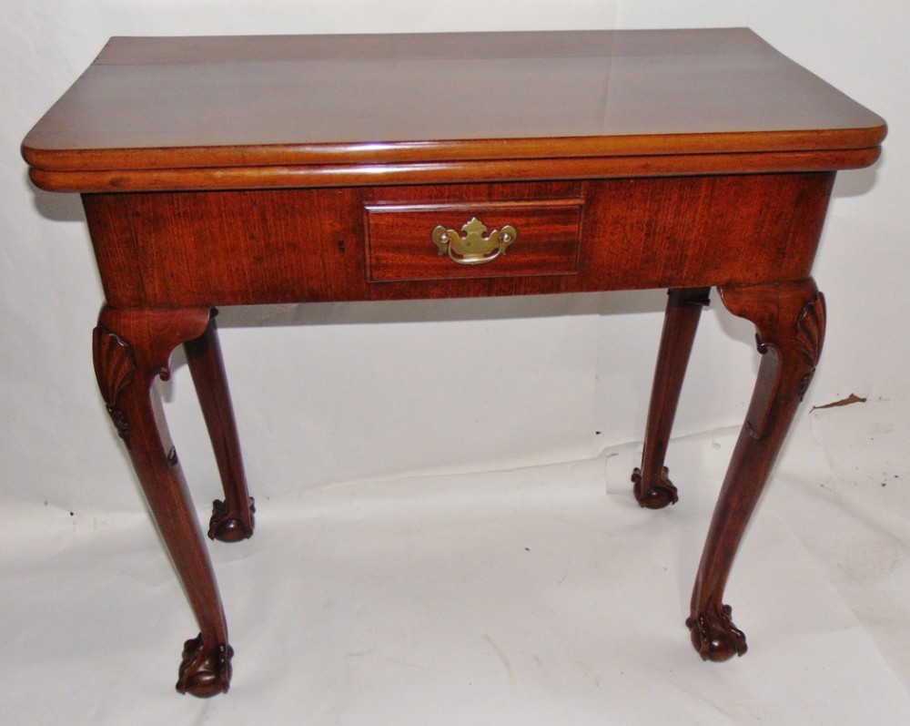 George II walnut cabriole leg tea table circa 1750