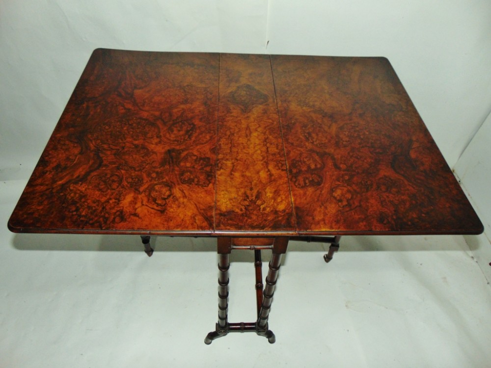 Victorian burr walnut sutherland table circa 1870