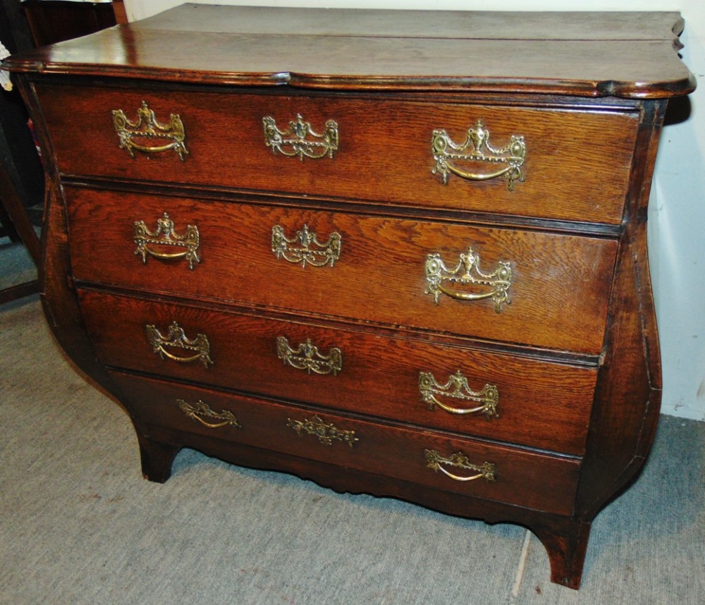 Dutch oak bombe chest circa 1775