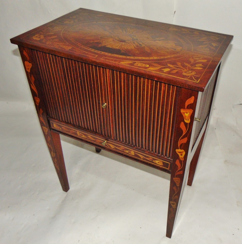 Dutch marquetry bedside cabinet circa 1790