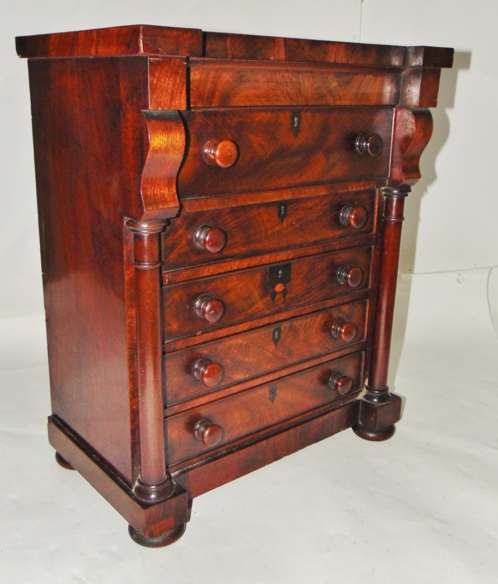 Large mahogany miniature chest circa 1830