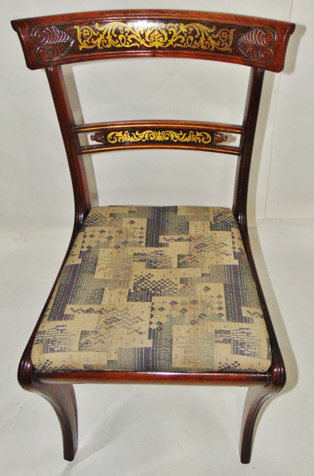Regency rosewood and brass inlaid chair circa 1815