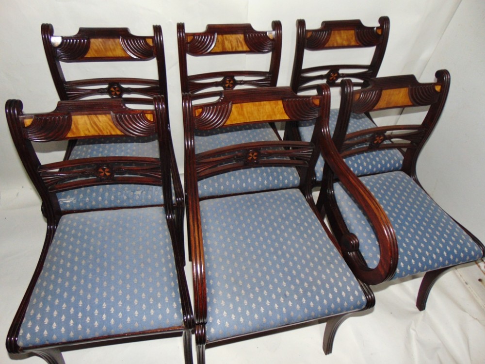 Set 6 Regency mahogany dining chairs circa 1815