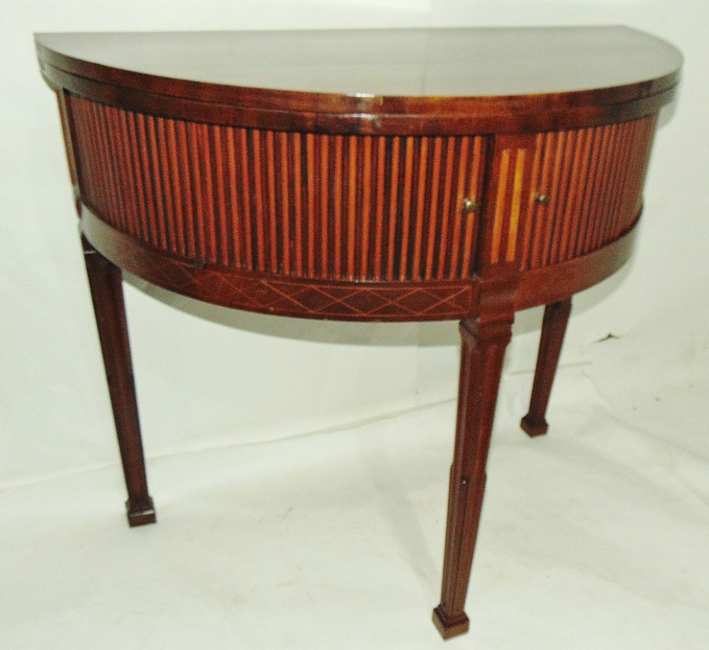 Dutch mahogany half round tea table circa 1780