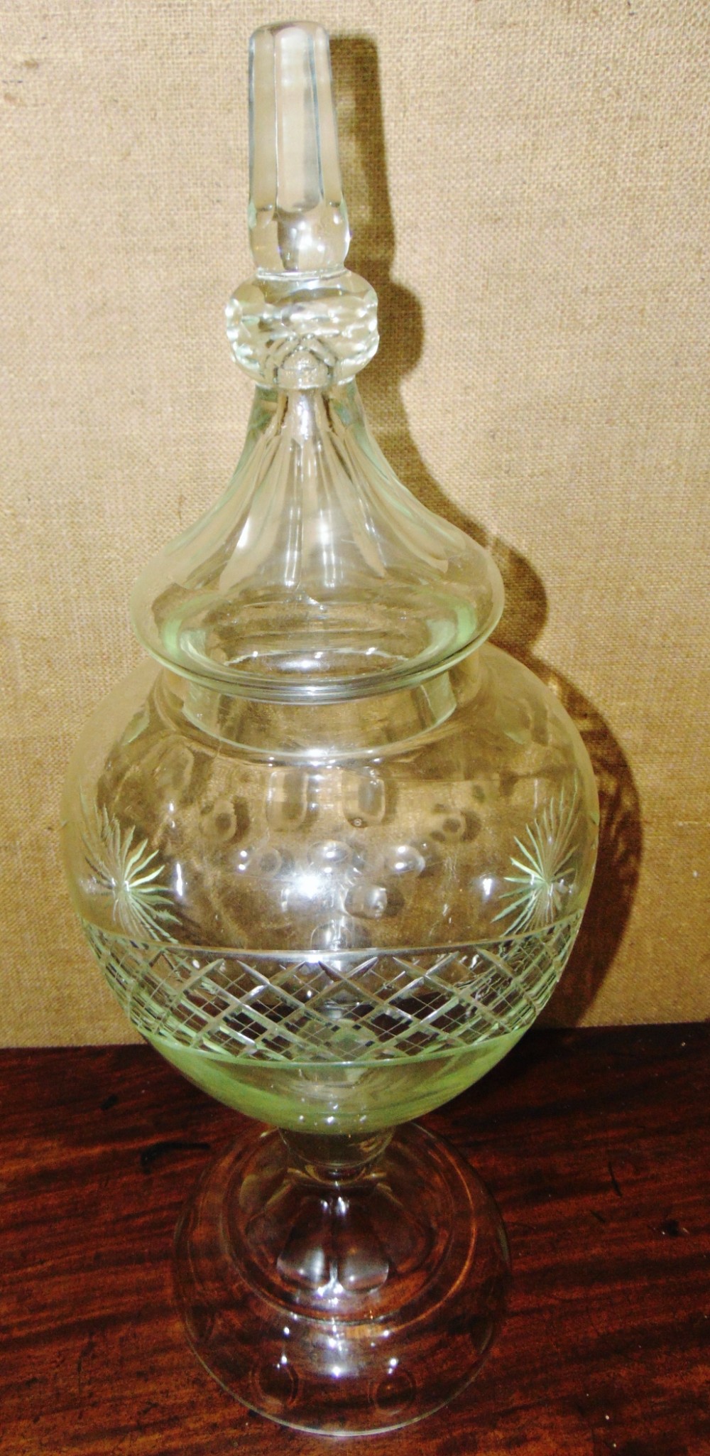 Huge cut glass chemist's display jar circa 1900