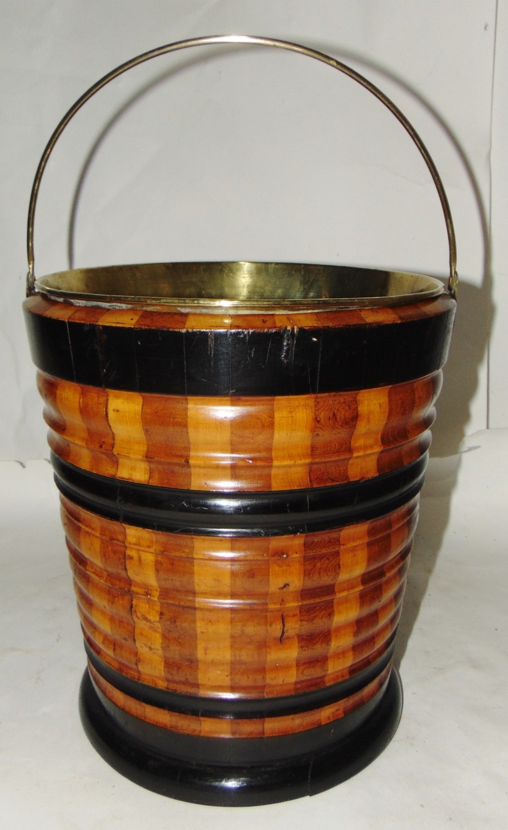 Dutch coopered stripy bucket circa 1820