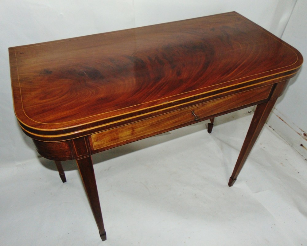 Scottish Sheraton mahogany tea table circa 1795