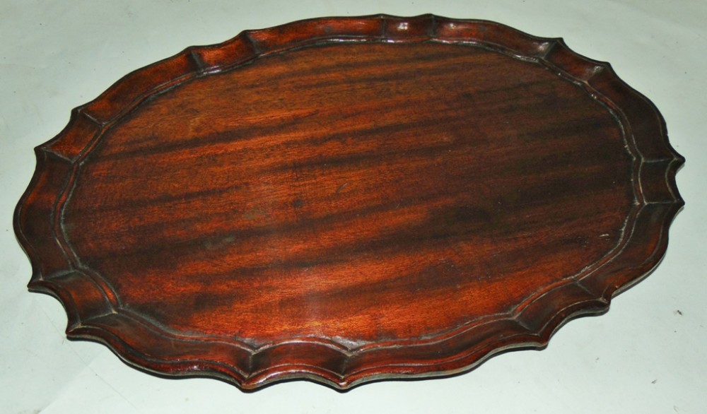 George III mahogany oval piecrust tray circa 1770