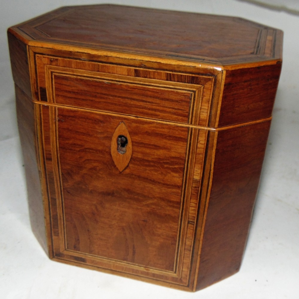 Georgian partridge wood tea caddy circa 1790