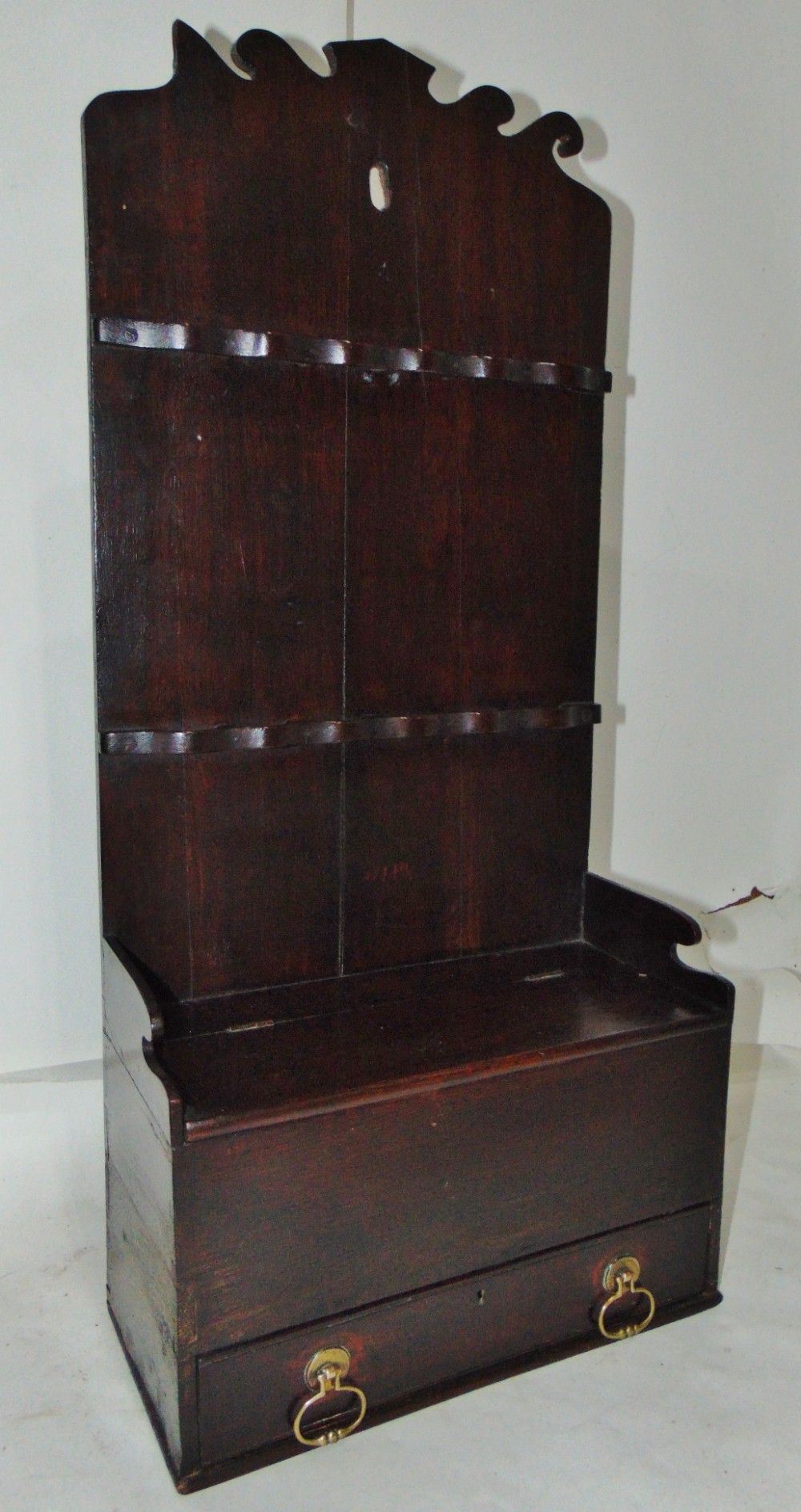 Georgian oak spoon rack circa 1740