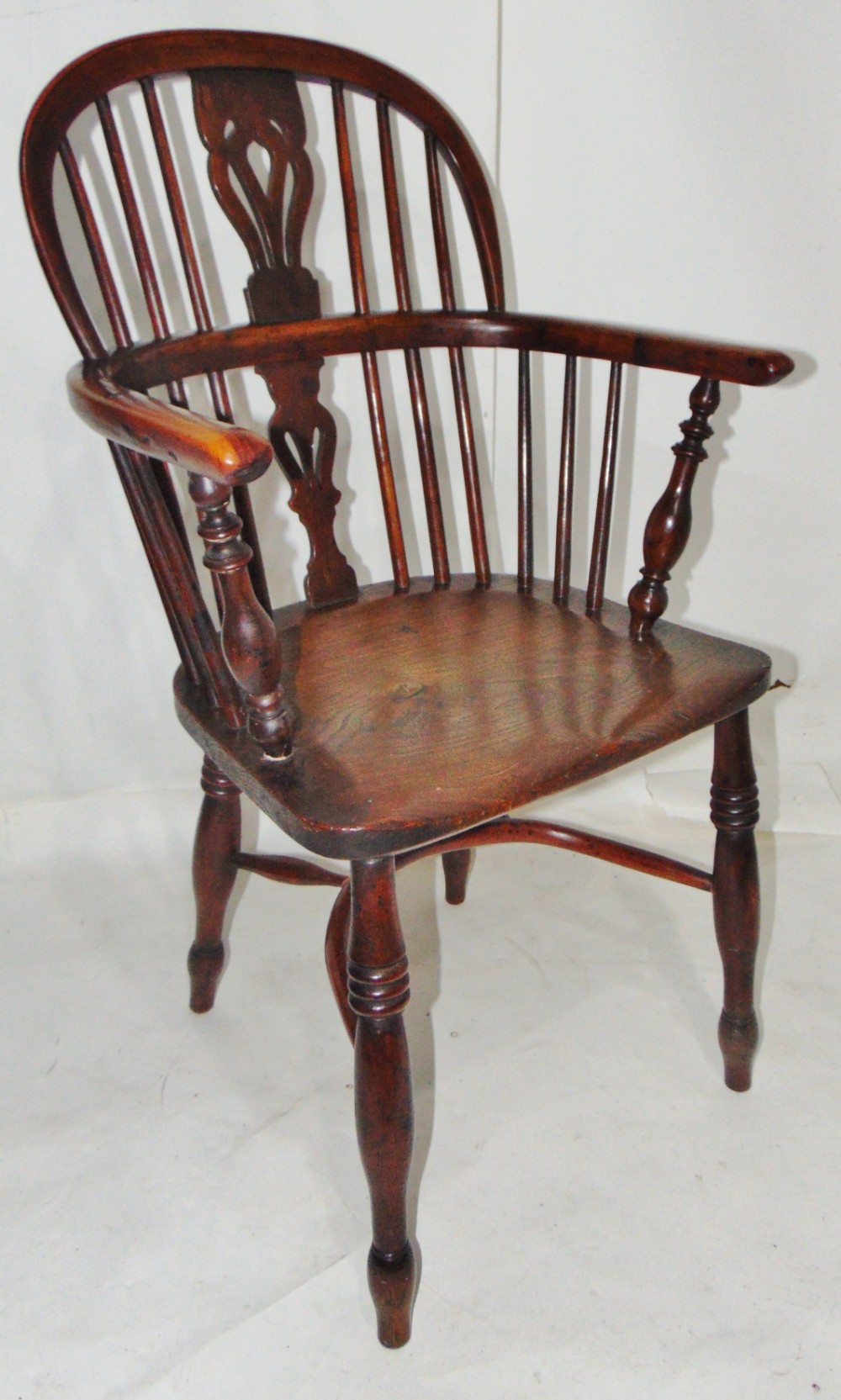 Yew windsor armchair stamped Gabbitass circa 1840