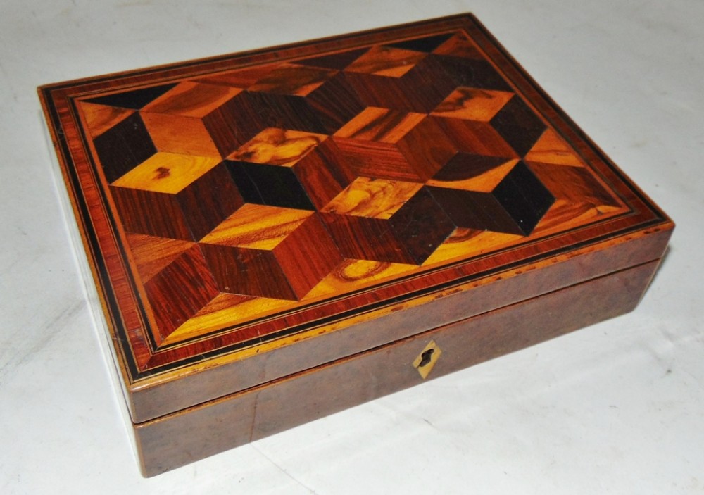 Georgian cube marquetry box Circa 1790
