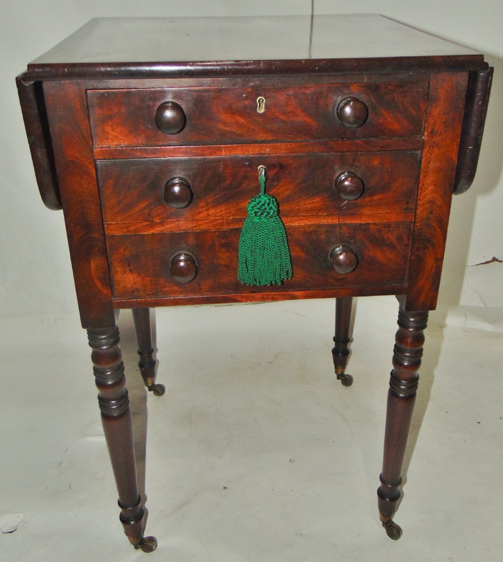 Georgian mahogany work pembroke table circa 1810 View III