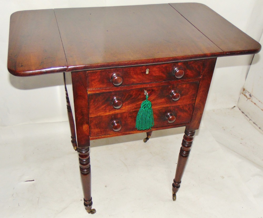 Georgian mahogany work pembroke table circa 1810 View IV