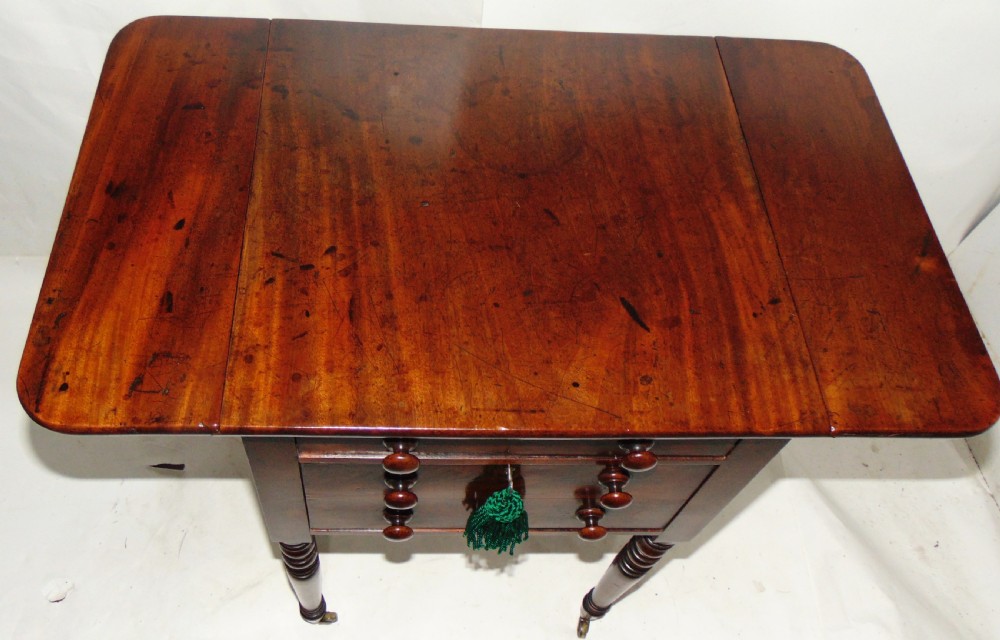 Georgian mahogany work pembroke table circa 1810 View V