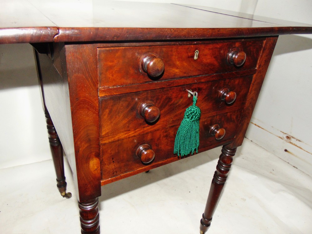 Georgian mahogany work pembroke table circa 1810 View VI