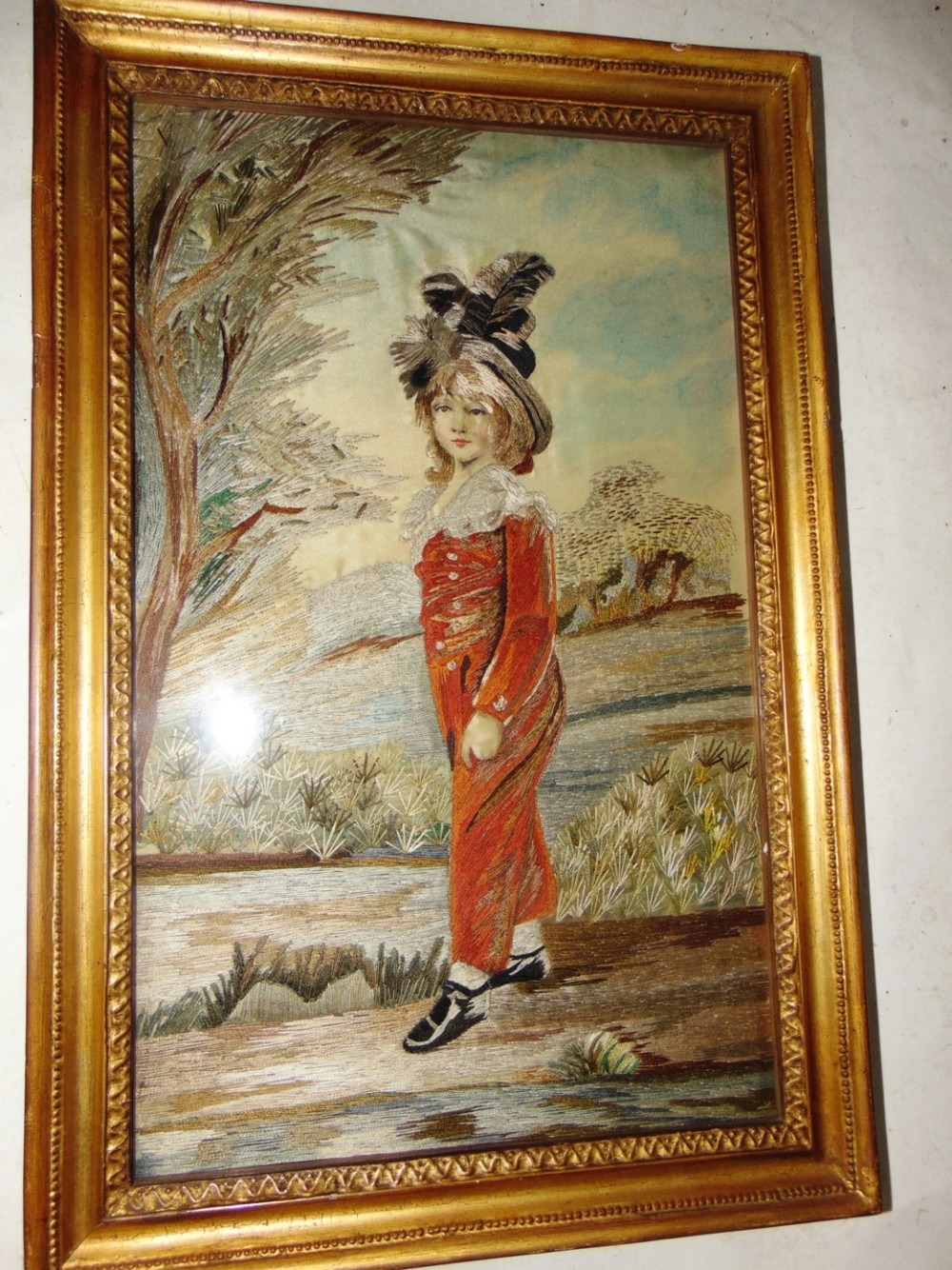 Georgian silk work picture circa 1820