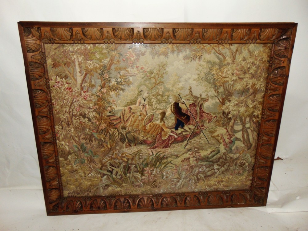 Large Victorian silkwork picture. Circa 1850