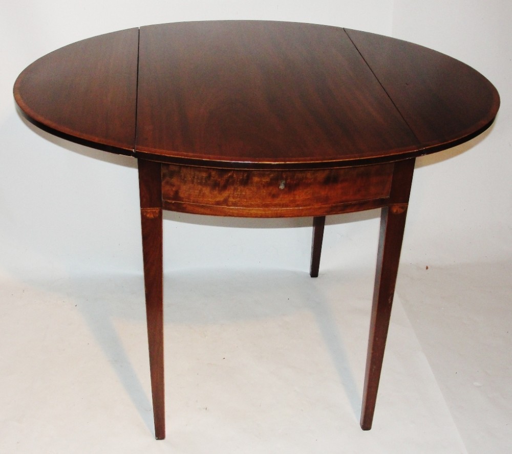 Sheraton mahogany oval pembroke table circa 1795