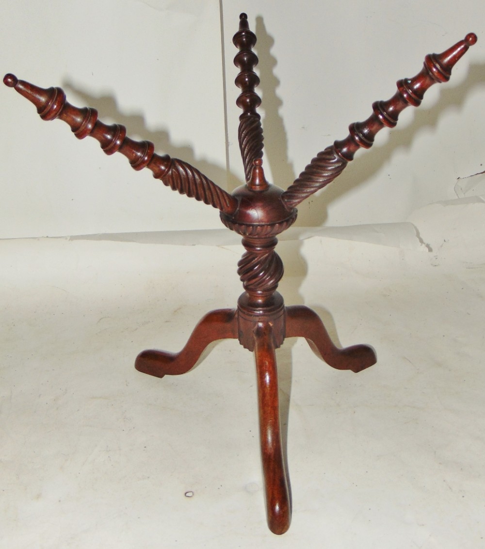George III mahogany cat bowl stand circa 1770