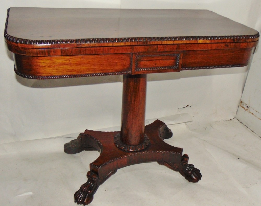 Scottish Trotter Regency rosewood card table circa 1815
