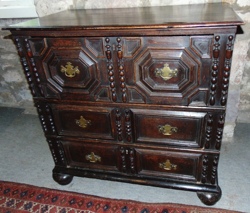 Jacobean oak chest of drawers circa 1680