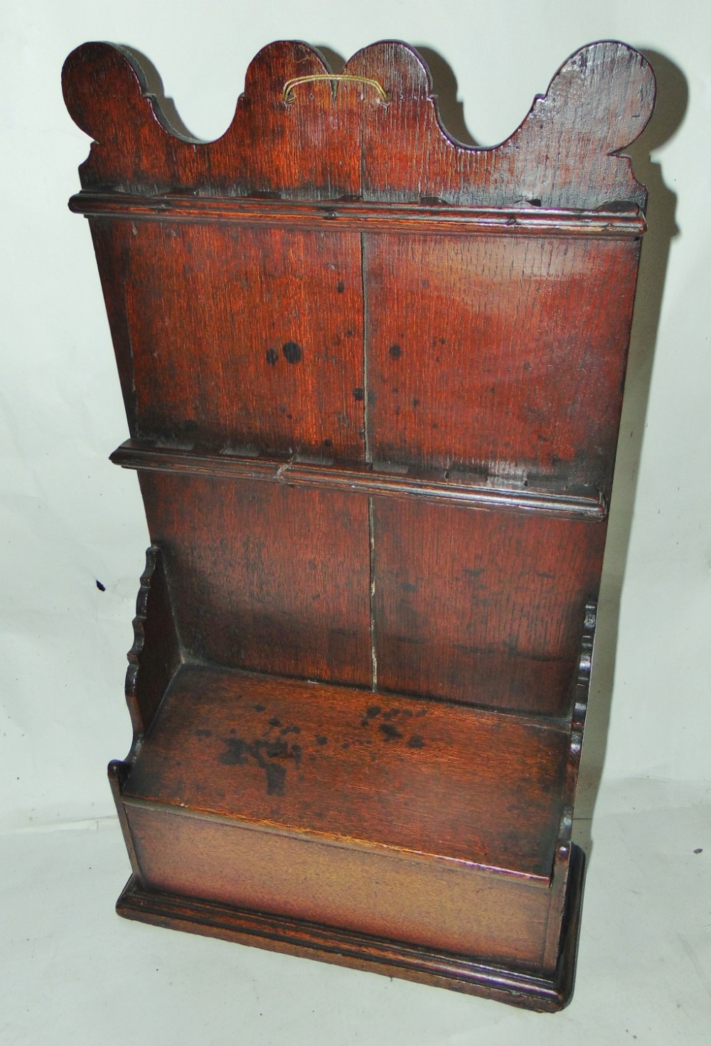 Georgian oak spoon rack circa 1760