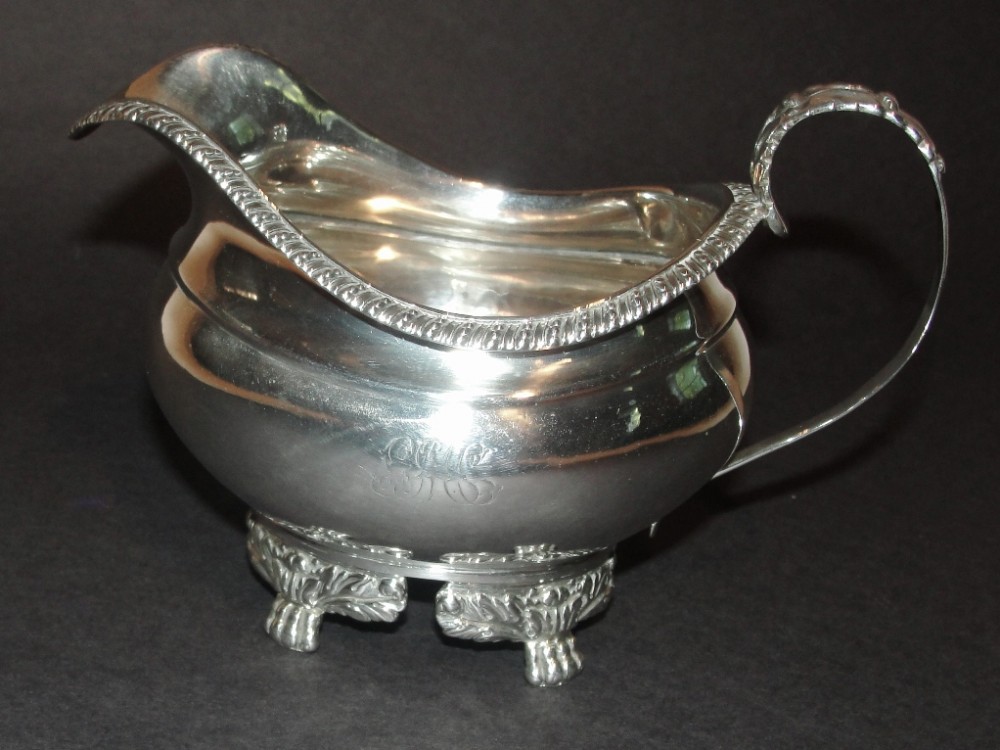 Georgian silver cream jug 1824