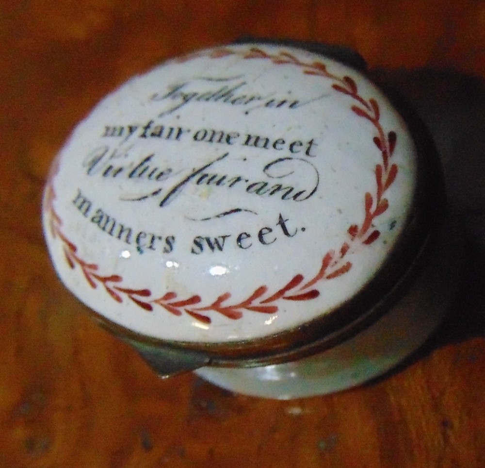 George III Battersea enamel patch box circa 1770