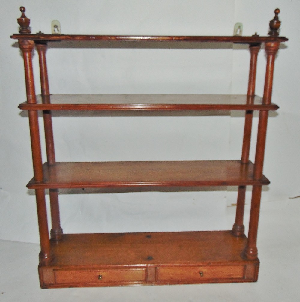 Georgian fruitwood and pine hanging shelves circa 1780