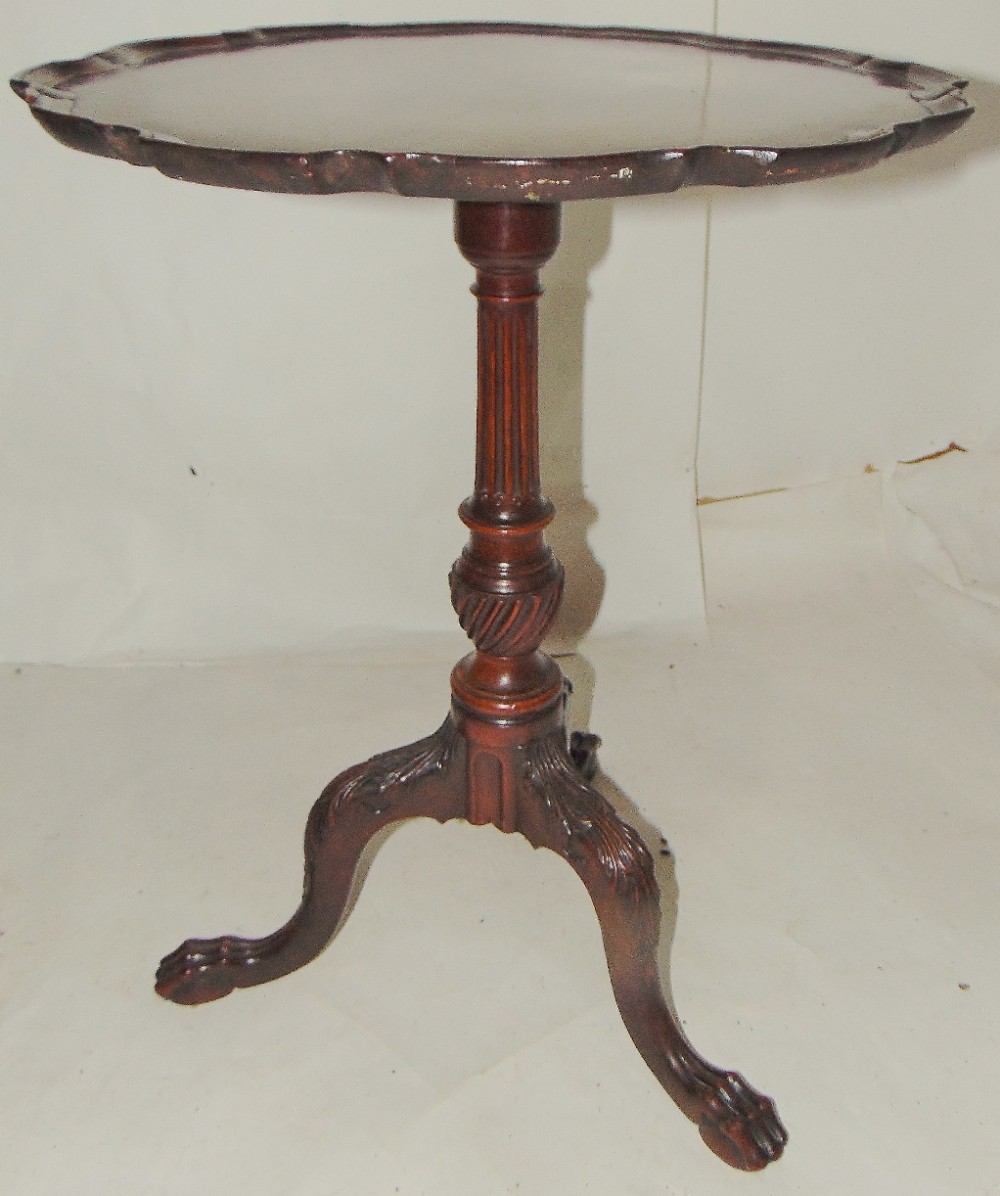 Chippendale style mahogany tripod wine table circa 1880