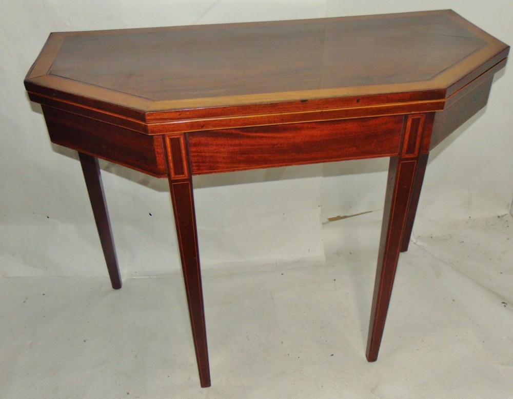 Sheraton mahogany card table circa 1790