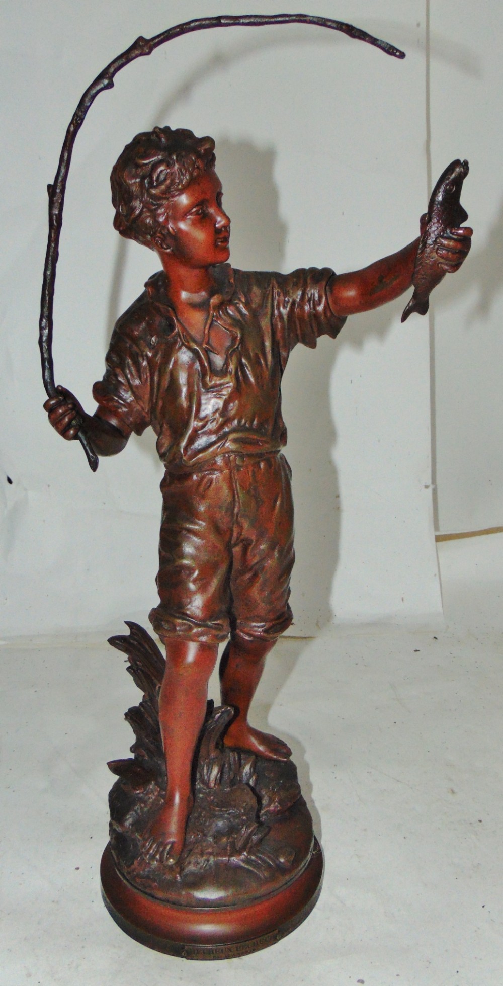 Stunning bronze fisherman figure by C. Anfrie circa 1880