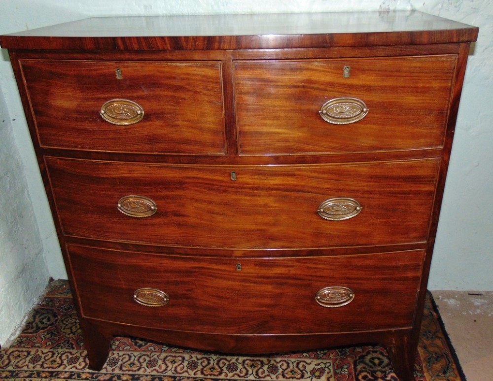 Small Georgian mahogany bow chest circa 1825
