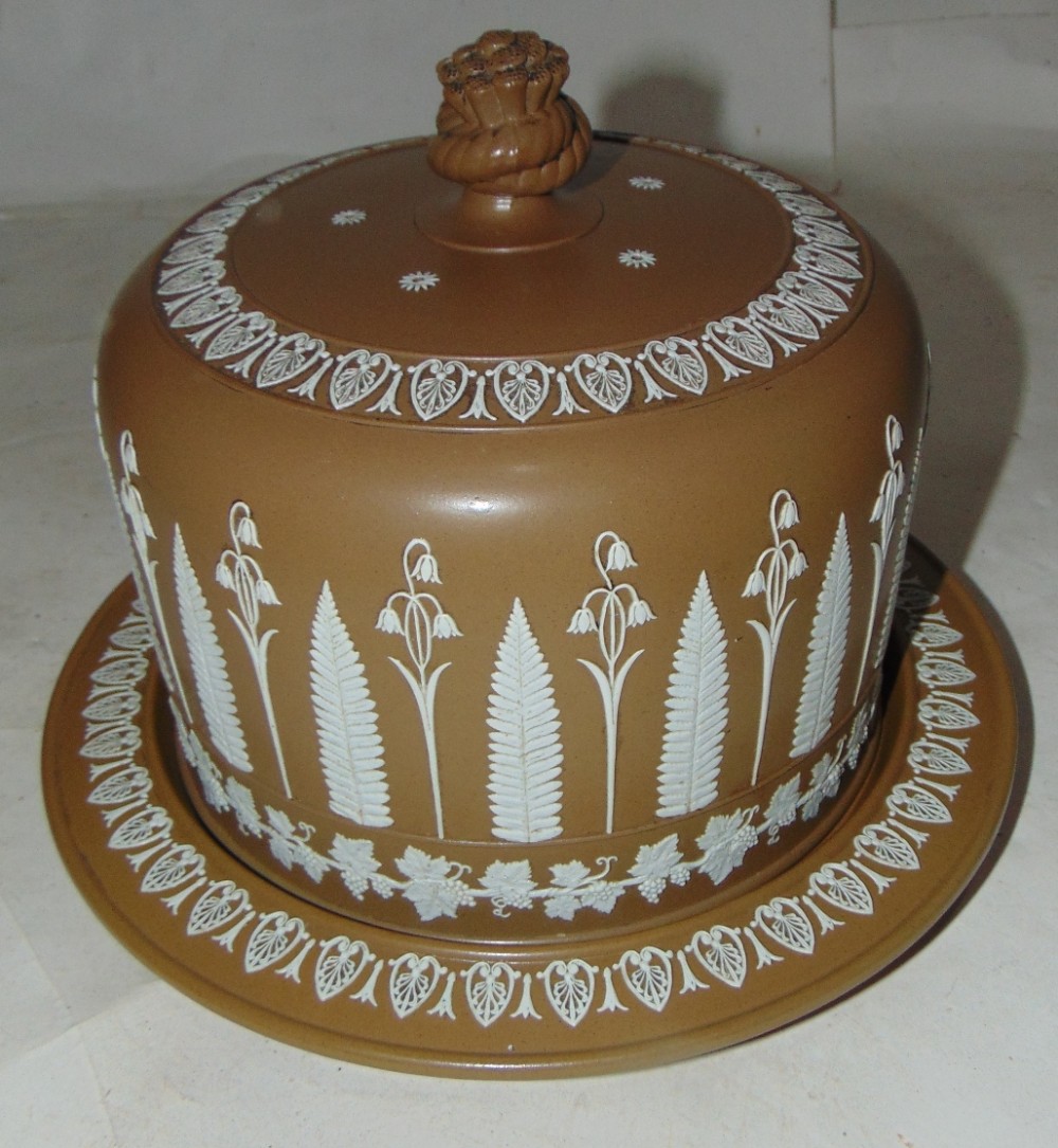 Jasperware cheese dome circa 1870