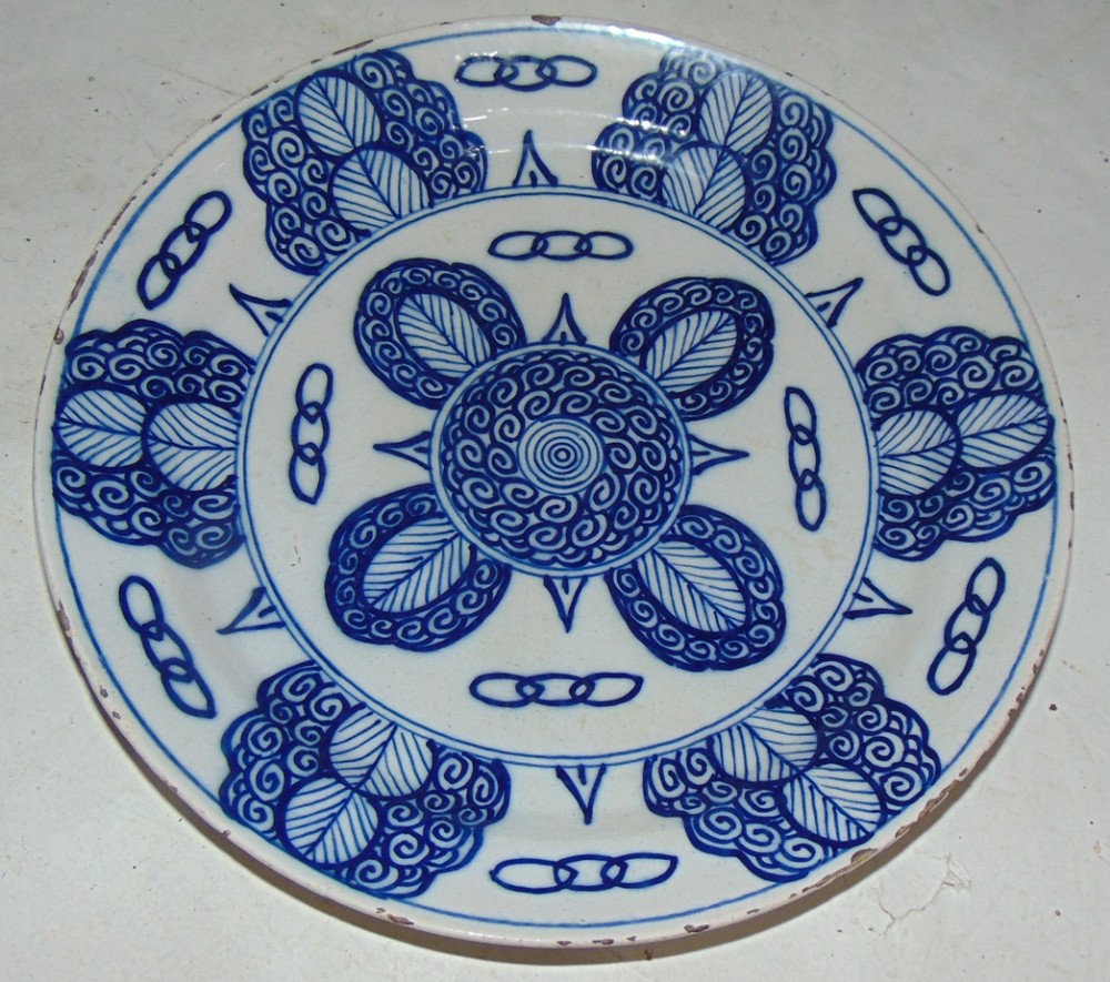 Large Delft blue and white charger circa 1770