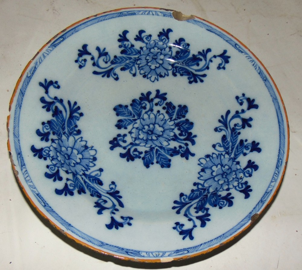 18th century Dutch blue & white delft plate circa 1775