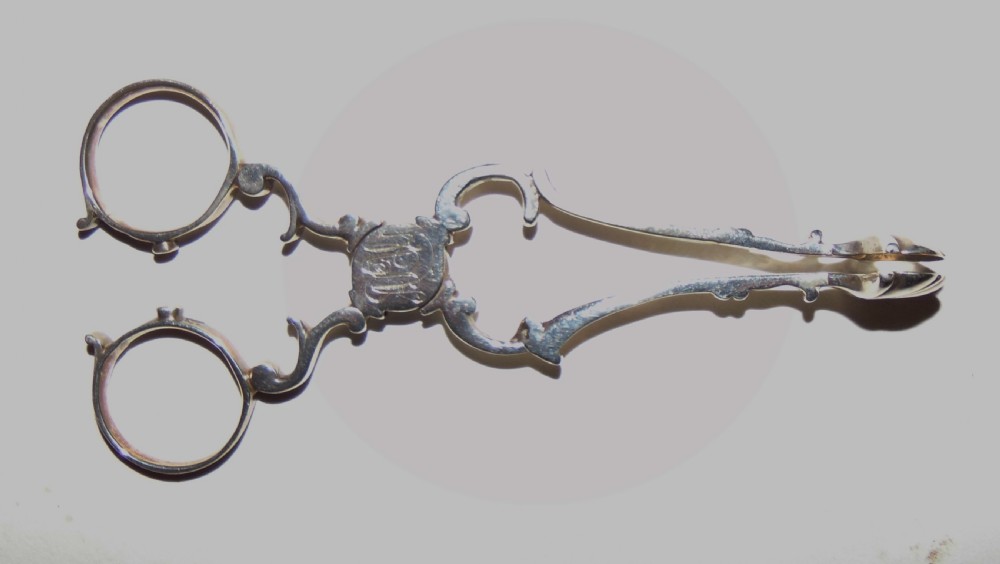 Georgian silver sugar nips circa 1765 View IV