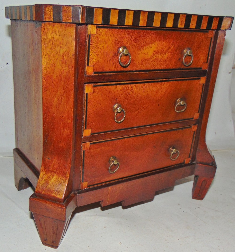 Dutch mahogany miniature chest circa 1790