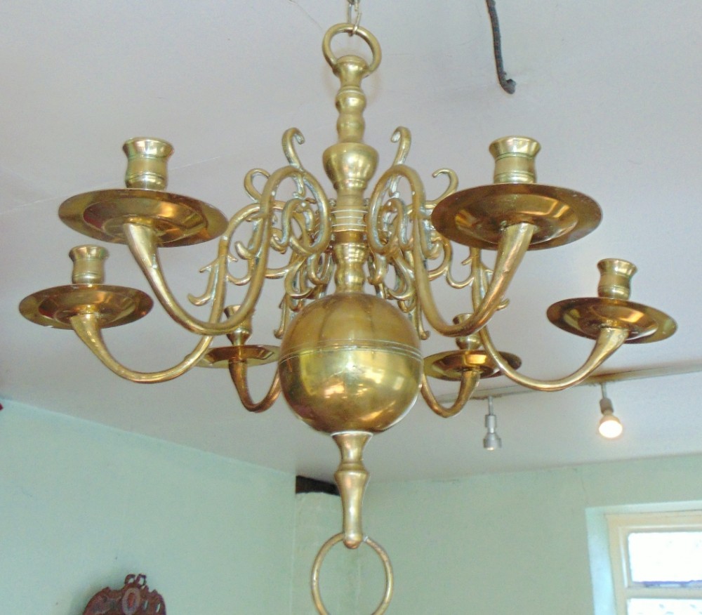 Dutch brass chandelier circa 1780