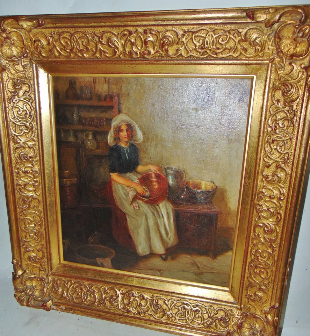 Interior oil on canvas by Newton Braby dated 1907.