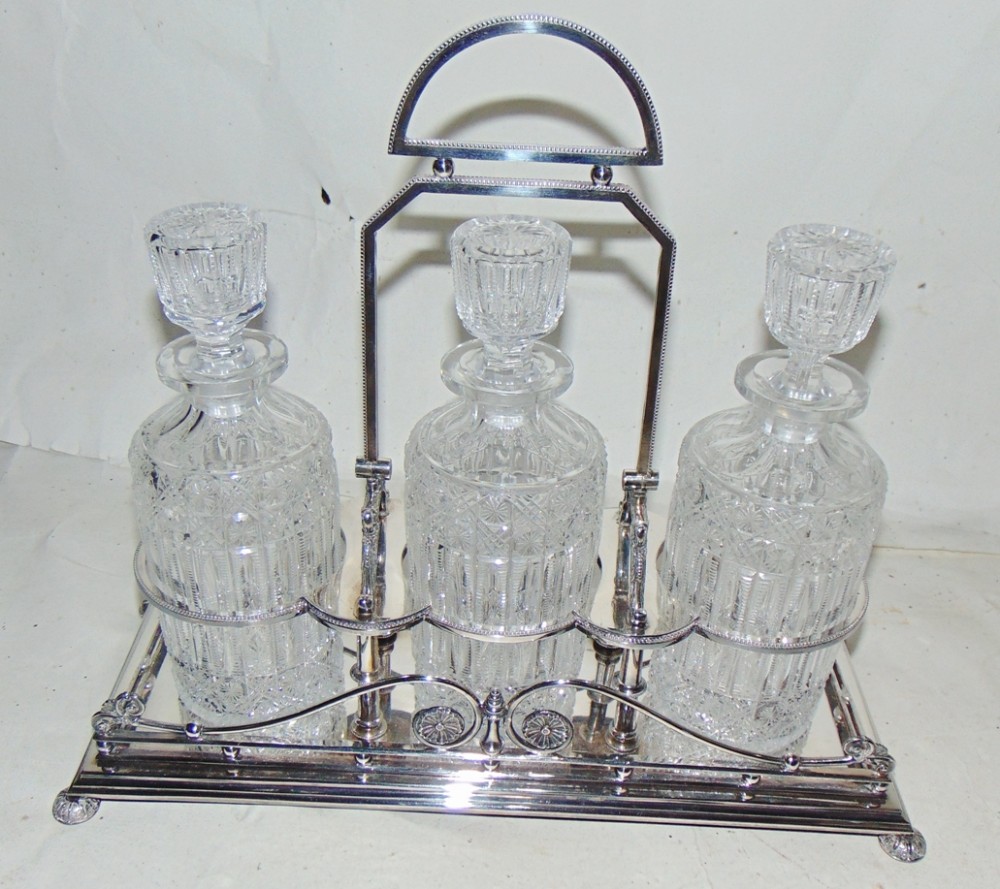 Victorian silver plated decanter set circa 1880