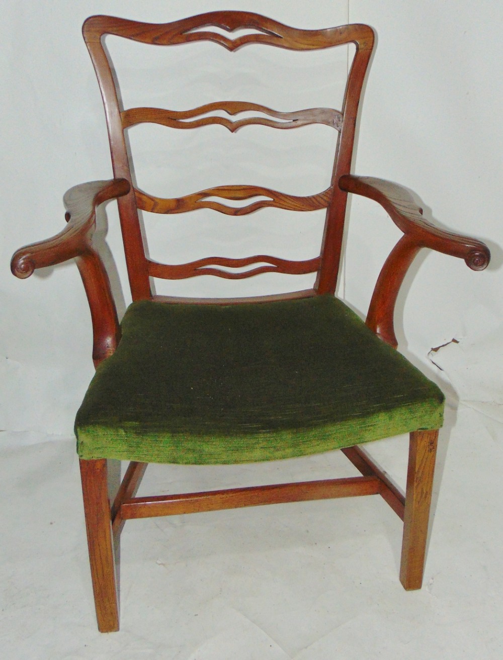 Georgian elm ladder back arm chair circa 1775
