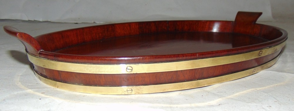Georgian mahogany small oval tray circa 1820
