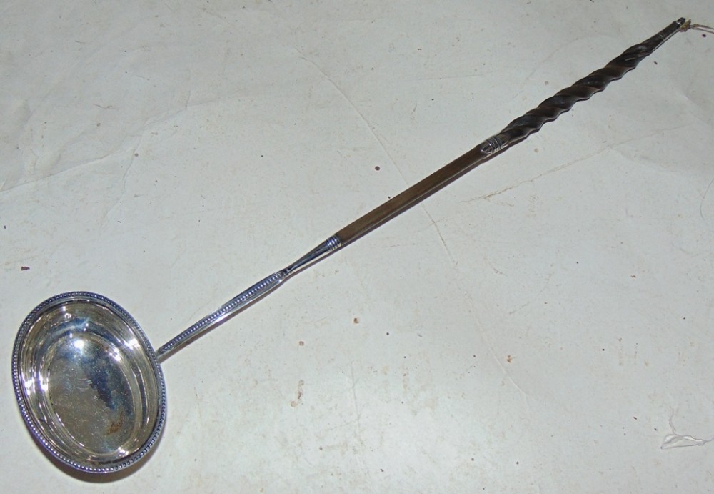 George III silver toddy ladle circa 1770
