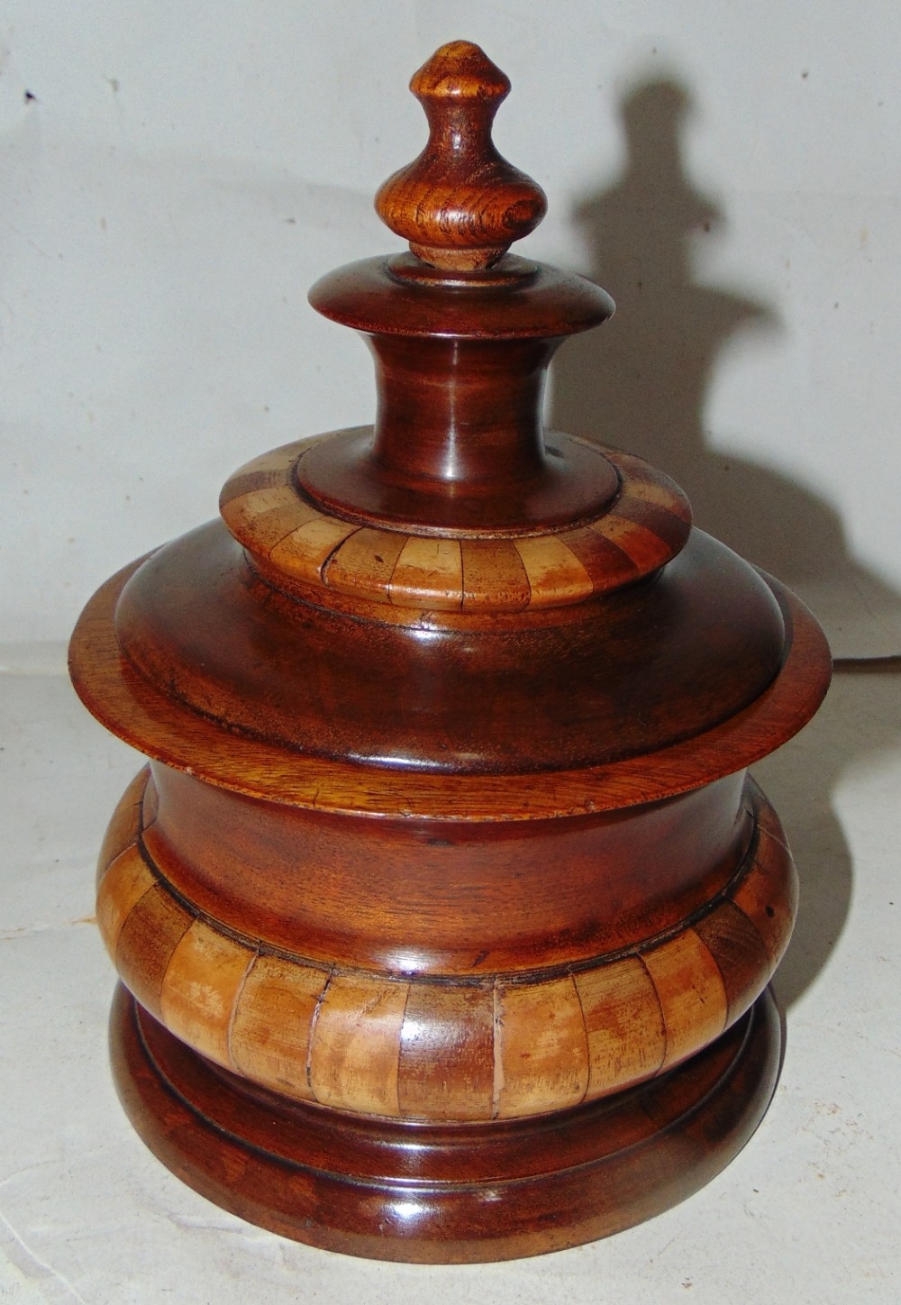 Dutch turned mahogany tobacco box circa 1820