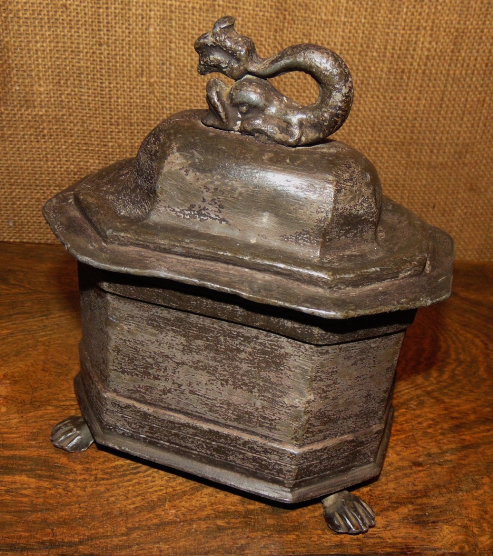 18th. century lead tobacco box circa 1720